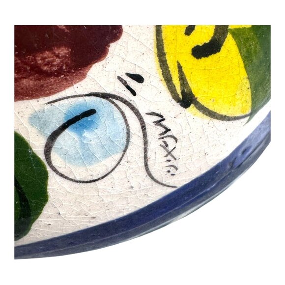 Vintage Floral Mexican Talavera Ceramic Egg-Shaped Trinket Box Jewelry Rings - Picture 4 of 10